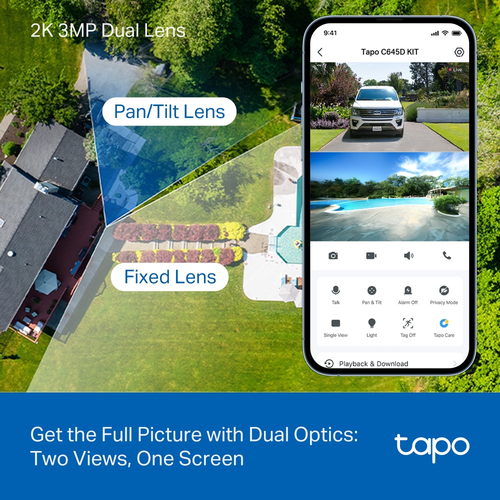 TP-Link Tapo C645D KIT. Type: IP security camera, Placement supported: Outdoor, Connectivity technology: Wireless. Mountin