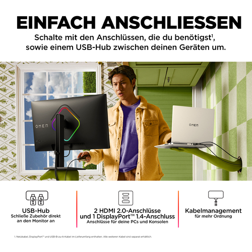 OMEN 27s 27 Zoll Klasse Full HD Gaming-LCD-Monitor - 16:9 Format - 68,6 cm (27 Zoll) Viewable - IPS-Technologie (In-Plane-