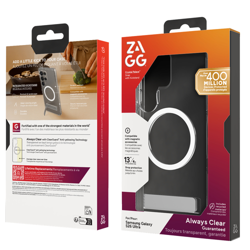 ZAGG Crystal Palace Snap KS For Galaxy S26 Ultra. Case type: Cover, Brand compatibility: Samsung, Compatibility: Galaxy S2