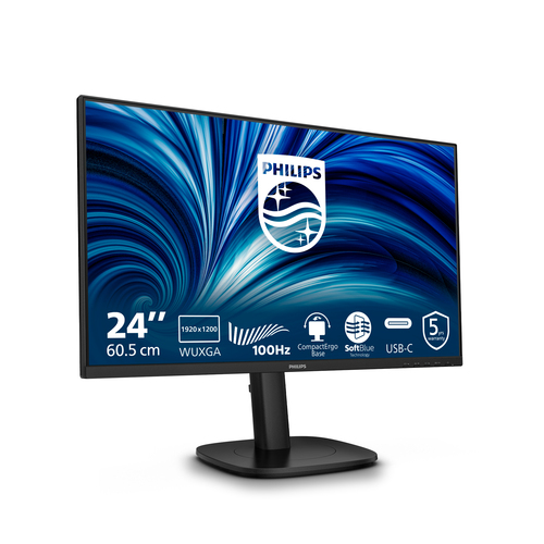 Philips 24B2N3200D 24" Aula WUXGA Monitor LED - 16:10 - Preto - 61 cm (24") Viewable - Tecnologia IPS (In-plane switching)