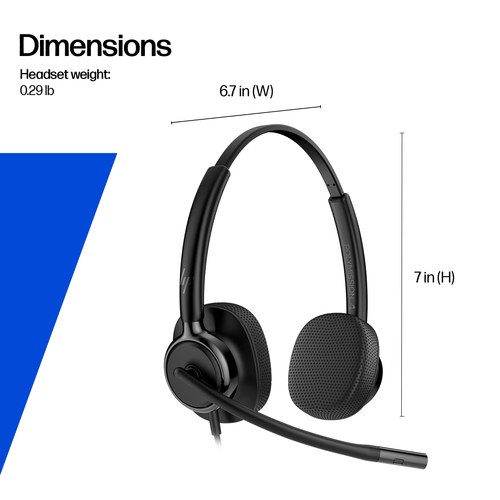 Poly Mission 400 425 Kabel Kopfbügel, Auf den Ohren Stereo Headset - Schwarz - Microsoft-Teams-Zertifizierung - Binaural -