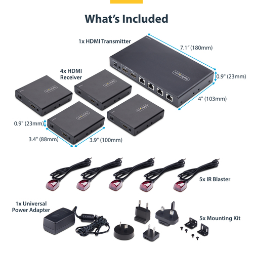 StarTech.com 4K7014IC-EXTEND-HDMI. Typ: AV-Sender & -Empfänger, Maximale Auflösung: 3840 x 2160 Pixel, unterstütze Kabelty