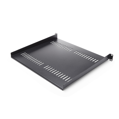 StarTech.com 1U Rack-mountable Rack Shelf for Rack, Networking - Black - SPCC, Steel - 19.96 kg Maximum Weight Capacity
