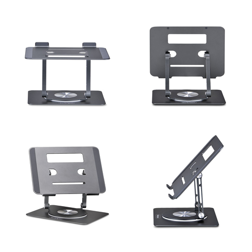 StarTech.com ATFR-LAPTOP-RISER. Produkttyp: Laptop-Ständer, Produktfarbe: Silber, Materialien: Aluminium. Swivel Winkel: 3