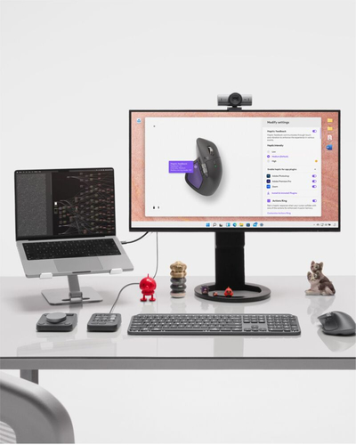 Logitech MX Master 4 Mouse - Bluetooth/Radio Frequency - USB Type C, USB Type A - Darkfield - 8 Button(s) - Graphite - Wir