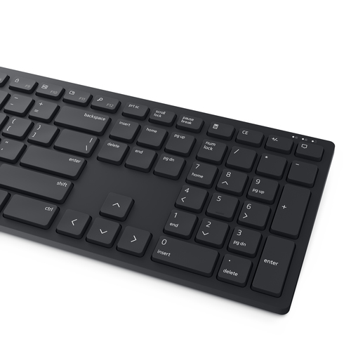 DELL Pro Keyboard and Mouse - KM5221W - UK (QWERTY) - Black. Keyboard form factor: Full-size (100%). Keyboard style: Strai