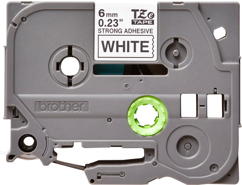Brother P-touch TZES211 Label Tape - 6.35 mm Width - White - Polyethylene - Laminated - 1 Each