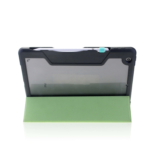 DEQSTER Robust Tasche (Buchfalz) für 25,9 cm (10,2 Zoll) Apple, Logitech iPad (7. Generation), iPad (8. Generation), iPad 