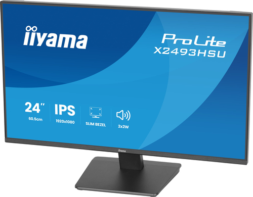 Moniteur LED iiyama ProLite X2493HSU-B1 24" Classe Full HD - 16:9 - Noir mat - 60,5 cm (23,8") Viewable - Technologie IPS 