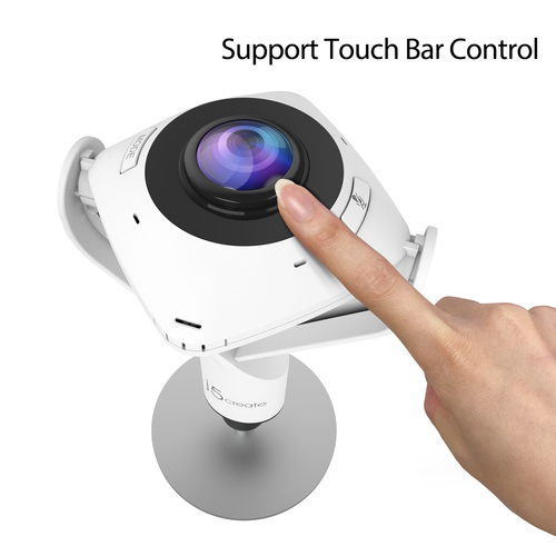 j5create JVCU360 360° All Around Webcam, 1080p Video Capture Resolution, White and Black. Megapixel (approx.): 2.07 MP, Ma