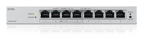 Zyxel GS1200-8HPV3. Type de commutateur: Géré, Banc de commutateurs: L2. Type de port Ethernet RJ-45 de commutation de bas