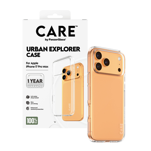 PanzerGlass CARE™ by ® Urban Explorer Case Transparent iPhone 17 Pro Max. Case type: Cover, Brand compatibility: Apple, Co