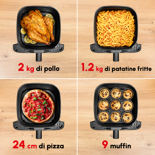 Friggitrice ad aria Moulinex EZ855HF0 - Elettrico - 2020 W - 7,50 L Olio/ - 2 kg Cibo - Nero, Charcoal, Grigio