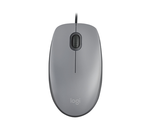 Logitech M110 Silent Full-size Maus - USB Typ-A - Optisch - 3 Taste(n) - Mitte Gray - Kabel - 1000 dpi Auflösung - Scroll-