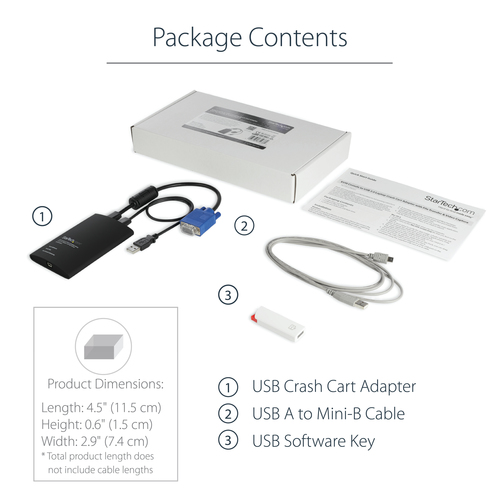 StarTech.com KVM Console - Wired - TAA Compliant - 1 Computer(s) - 1 Local User(s) - WUXGA - 1920 x 1200 Maximum Video Res