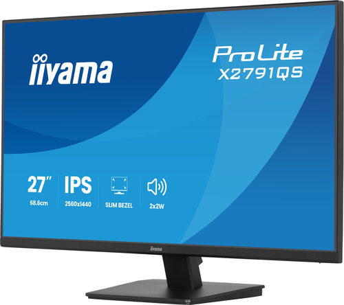 iiyama ProLite X2791QS-B1. Bildschirmdiagonale: 68,6 cm (27"), Display-Auflösung: 2560 x 1440 Pixel, HD-Typ: Quad HD, Bild