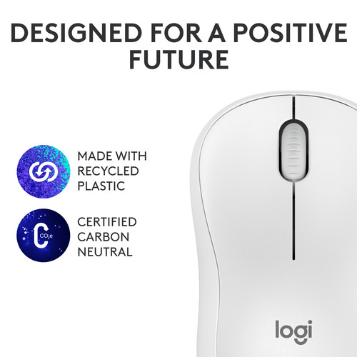 Logitech Silent M240 Mouse - Bluetooth - Optical - 3 Button(s) - 1 Programmable Button(s) - Off White - Wireless - 4000 dp