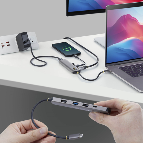 StarTech USB-C to HDMI Multiport Adapter with 140W PD Charging, 4K 60Hz HDMI, 2-Port USB 10Gbps Hub, 1x USB 2.0 Port, Type