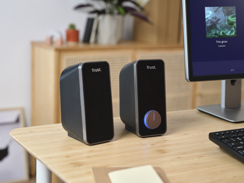 Trust 2.0 Lautsprechersystem - 14 W RMS - Schwarz - Tischmontierbar - Bücherregal - USB - 2