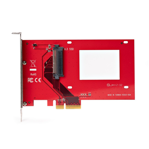 StarTech.com U.3 to PCIe Adapter Card, PCIe 4.0 x4 Adapter For 2.5" U.3 NVMe SSDs, SFF-TA-1001 PCI Express Add-in Card, TA