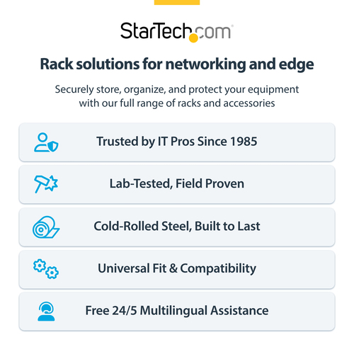 StarTech.com 2U Wall Mount Rack, 14in Deep, 19 inch Wall Mount Network Rack, Wall Mounting Patch Panel Bracket for Switch/