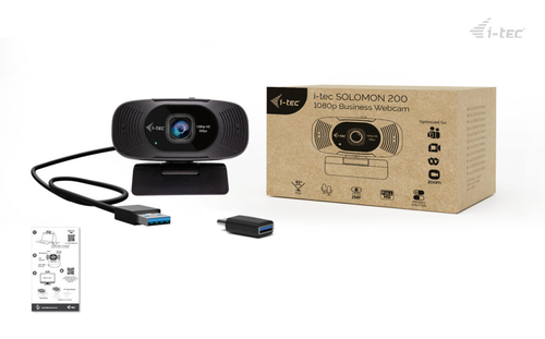 i-tec SOLOMON 200 1080p Business Webcam. Megapixel (approx.): 2 MP, Maximum video resolution: 1920 x 1080 pixels, Camera H