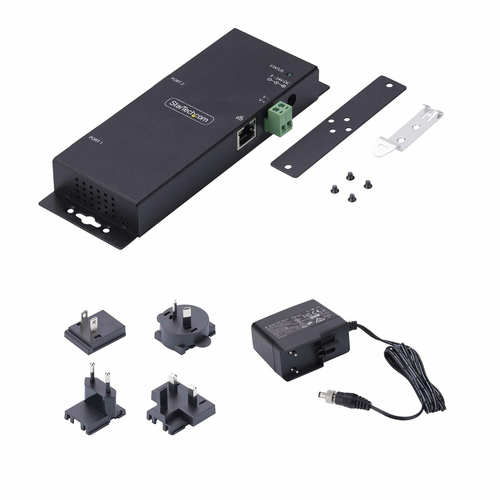 StarTech.com 2-Port Serial to Ethernet Adapter, IP Serial Device Server For Remote RS232 Devices, Wall/DIN Rail Mount, LAN