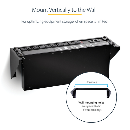 StarTech.com 3U 19" Wall Mount Vertical Rack Bracket, Patch Panel Wall Mount Bracket for AV/IT Equipment, 3U Rack for Cabi