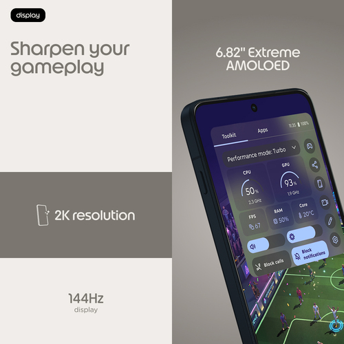 Motorola edge 70 max. Display diagonal: 17.3 cm (6.82"), Display resolution: 1440 x 3168 pixels. Processor family: Snapdra