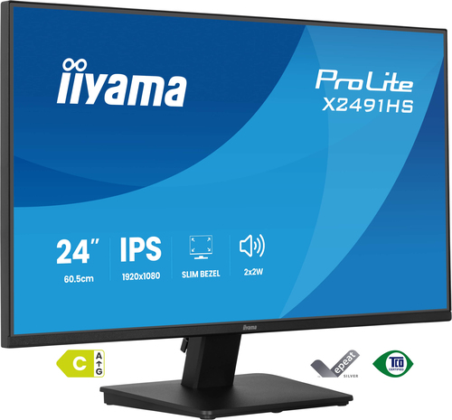 iiyama ProLite X2491HS-B1 24 Zoll Klasse Full HD LED-Monitor - 16:9 Format - Mattschwarz - 60,5 cm (23,8 Zoll) Viewable - 