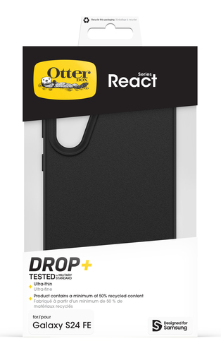 OtterBox React Estojo para Samsung Smartphone - Preto - Varejo - 1 - Resistente a quedas, Resistente a arranhões - Plástic