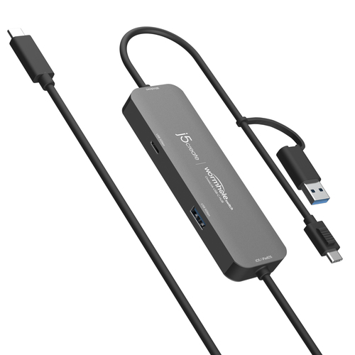 j5create Wormhole Switch JCH422-N Hub USB - USB Tipo C, USB tipo A - 640 MB/s - Tablet, Smartphone, Rato, Teclado, Unidade