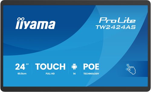 iiyama TW2424AS-B3P. Produktdesign: Interaktiver Flachbildschirm. Bildschirmdiagonale: 60,5 cm (23.8"), Display-Auflösung: