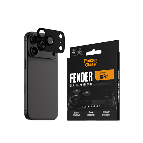 PanzerGlass ® Fender Camera Lens Protector Blackcurrant iPhone 18 Pro. Compatibility: Apple - iPhone 2026 Pro. Dry applica