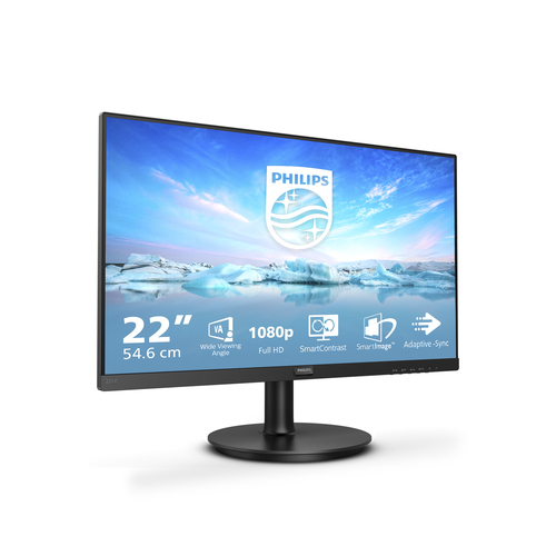 Philips 221V8A 22" (55.9 cm) Class Full HD LCD Monitor - 16:9 - Textured Black - 21.5" (54.6 cm) Viewable - Vertical Align