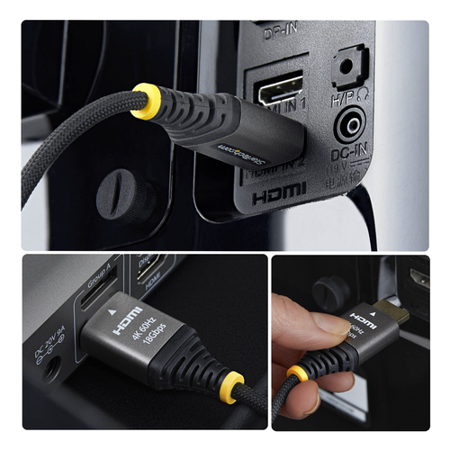 StarTech.com HDMI2-FLEX-4K60-2M. Kabellänge: 2 m, Anschluss 1: HDMI Typ A (Standard), Steckverbinder 1 Geschlecht: Stecker
