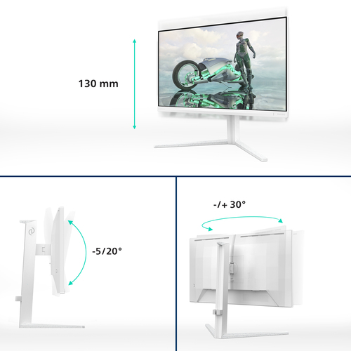 Monitor LED da gioco Evnia 27M2N3201A 685,8 mm (27") Class Full HD - 16:9 - Bianco - 68,6 cm (27") Viewable - Tecnologia I