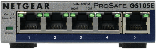 Netgear ProSafe GS105E 5 Ports Manageable Ethernet Switch - 10/100/1000Base-T - 2 Layer Supported - Desktop, Rack-mountabl