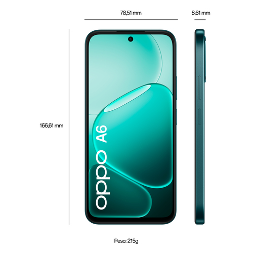 OPPO A6 AI Smartphone, doppia fotocamera 50MP+2, Selfie 8MP, Display 6.75? 120HZ IPS HD+, 6550mAh, RAM 6GB(Esp2GB/4GB/6GB)