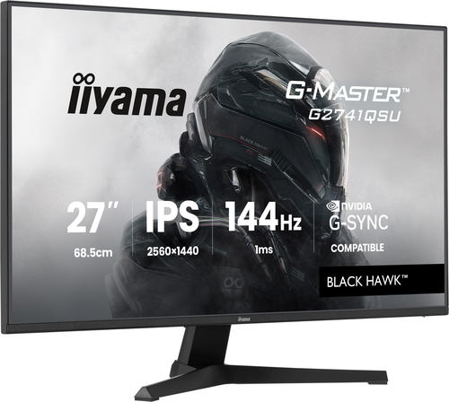 Moniteur de jeu LCD iiyama G-MASTER Black Hawk G2741QSU-B1 27" Classe WQHD - 16:9 - Noir mat - 68,6 cm (27") Viewable - Te