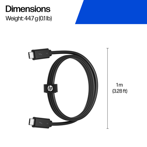 HP 240W Thunderbolt 4 Cable. Country of origin: China, HP segment: Business. Sustainability certificates: Forest Stewardsh