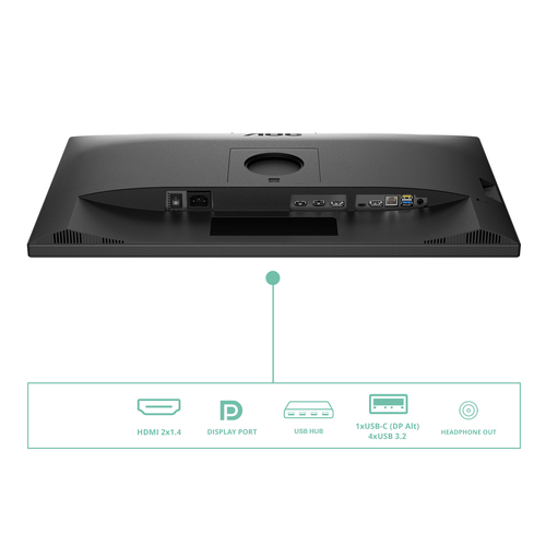 AOC Q27P3CW 27 Zoll Klasse Webcam WQHD LED-Monitor - 16:9 Format - Schwarz - 68,6 cm (27 Zoll) Viewable - IPS-Technologie 