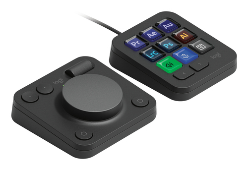 Logitech MX Creative Console Keypad & Dial - USB Type C Cable Keypad - Keyboard/Keypad Color: Graphite - Wireless Bluetoot