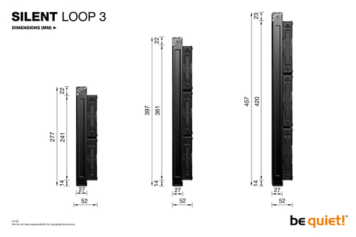 be quiet! Silent Loop 3 BW026 Kühllüfter - 3 x Fan(s) - 1900 U/Min - Compatible Intel Socket: Socket LGA-1851, LGA-1700, L