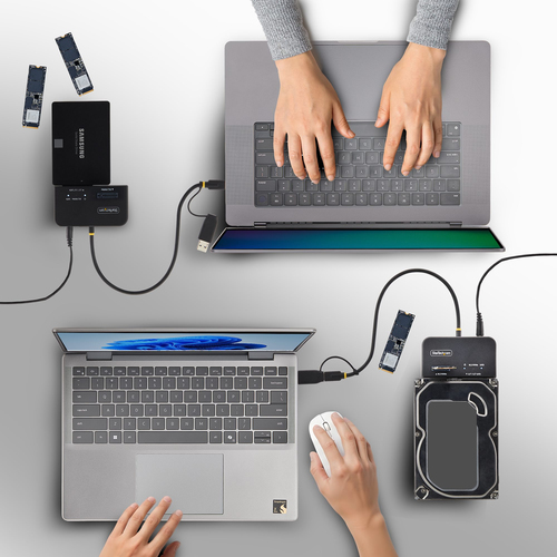 StarTech.com Adattatore da USB-C / USB-A a M.2 NVMe e SATA da 2,5"" / 3,5"" , 10 Gbps, Lettore per SSD Esterno, Senza Attr