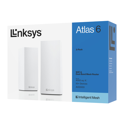 Linksys Atlas 6 MX2002 Wi-Fi 6 IEEE 802.11 a/b/g/n/ac/ax  Wireless Router - Dual Band - 2.40 GHz ISM Band - 5 GHz UNII Ban