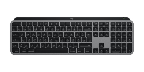 Logitech MX Keys S Keyboard - Full-size - Wireless Connectivity - USB Interface - German - QWERTZ Layout - Space Gray - Me