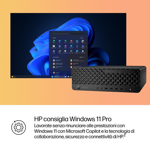 HP EliteDesk 8 SFF G1i Desktop AI PC Wolf Pro Security Edition. Famiglia processore: Intel Core Ultra 5, Modello del proce