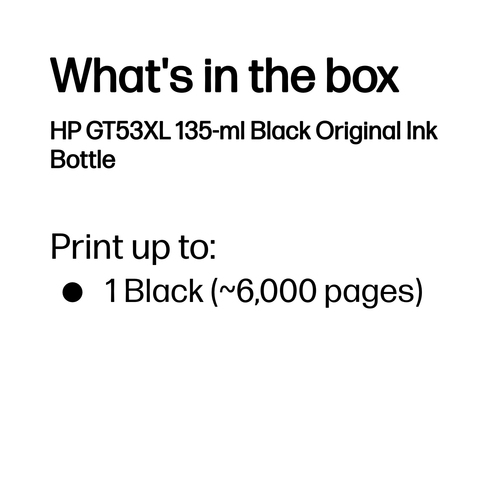HP GT53 135ML BLACK INK BOTTLE