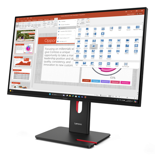 Lenovo ThinkVision T27-40 27" Class Full HD LED Monitor - 16:9 - Eclipse Black - 68.6 cm (27") Viewable - In-plane Switchi